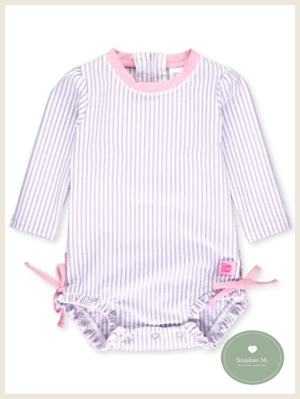 Baby Girls One Piece Swimsuit UPF 50+ Long Sleeve Rash Guard with Zipper